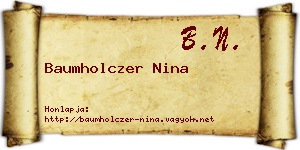 Baumholczer Nina névjegykártya